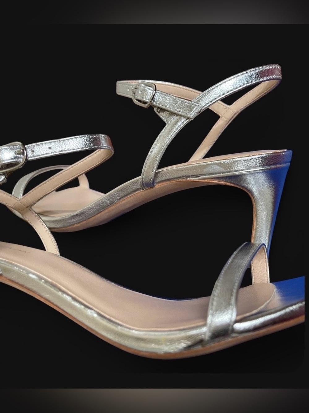Stuart Weitzman Dancer Metallic Leather Stilletto Sandal - Picture 13 of 13